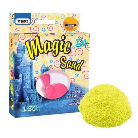 Кінетичний пісок "Magic Sand", з формочкою, 150 г (жовтий) 263743 фото