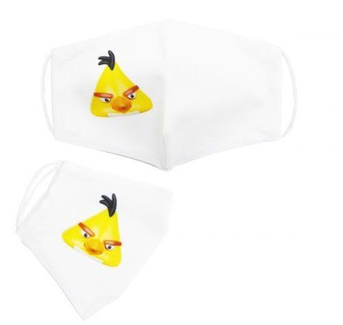 Багаторазова 4-х шарова захисна маска "Angry birds Чак" розмір 3, 7-14 років 153177 фото